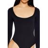 Forever 21 Women’s Seamless Long-sleeve Bodysuit(Black)