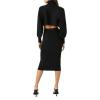 Forever 21 Women’s Turtleneck Sweater & Skirt Set(Black)