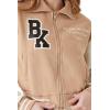 Forever 21 Women’s Varsity Letterman Bomber Jacket(Khaki)