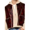 Forever 21 mens Faux Leather & Shearling Vest(Cocoa/Taupe)