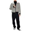 Forever 21 mens Faux Shearling-collar Striped Jacket(Black/Cream)