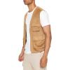 Forever 21 mens Faux Suede Perforated Cargo Vest(Light Brown)