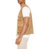 Forever 21 mens Faux Suede Perforated Cargo Vest(Light Brown)