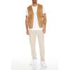 Forever 21 mens Faux Suede Perforated Cargo Vest(Light Brown)