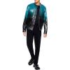 Forever 21 mens Gradient Cargo Moto Jacket(Black/Sea Green)