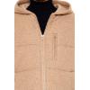 Forever 21 mens Hooded Faux Shearling Vest(Taupe)