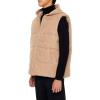 Forever 21 mens Hooded Faux Shearling Vest(Taupe)