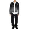 Forever 21 mens Ombre Faux Leather Moto Jacket(Black/Grey)