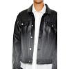 Forever 21 mens Ombre Faux Leather Moto Jacket(Black/Grey)