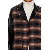 Forever 21 mens Plaid Faux Leather Moto Jacket(Black/Multi)