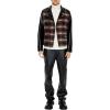 Forever 21 mens Plaid Faux Leather Moto Jacket(Black/Multi)