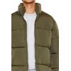 Forever 21 mens Quilted Funnel-neck Puffer Jacket(Olive)