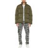 Forever 21 mens Quilted Funnel-neck Puffer Jacket(Olive)