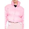 Forever 21 womens Drawstring Cropped Puffer Coat(Seashell Pink)