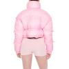 Forever 21 womens Drawstring Cropped Puffer Coat(Seashell Pink)