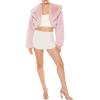 Forever 21 womens Faux Fur Cropped Coat(Petal Pink)