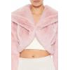 Forever 21 womens Faux Fur Cropped Coat(Petal Pink)