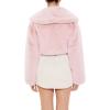 Forever 21 womens Faux Fur Cropped Coat(Petal Pink)