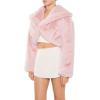 Forever 21 womens Faux Fur Cropped Coat(Petal Pink)