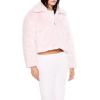 Forever 21 womens Faux Fur Zip-up Coat(Blossom)