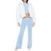 Forever 21 womens Faux Fur Zip-up Coat(Light Blue)