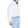 Forever 21 womens Faux Fur Zip-up Coat(Light Blue)