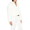 Forever 21 womens Faux Fur Zip-up Coat(White)
