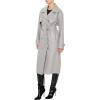 Forever 21 womens Faux Leather Notched Trench Coat(Grey)