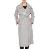 Forever 21 womens Faux Leather Notched Trench Coat(Grey)