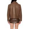Forever 21 womens Faux Leather Zip-up Moto Jacket(Espresso)
