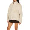 Forever 21 womens Faux Shearling Bomber Jacket(Desert Sand)