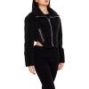 Forever 21 womens Faux Shearling Cropped Moto Jacket(Black)