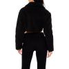 Forever 21 womens Faux Shearling Cropped Moto Jacket(Black)