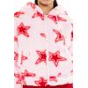 Forever 21 womens Faux Shearling Star Print Hoodie(Pink/Red)