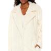 Forever 21 womens Faux Shearling Teddy Duster Coat(Egret)