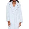 Forever 21 womens Faux Shearling Teddy Duster Coat(Light Blue)