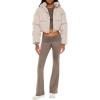 Forever 21 womens Hooded Cropped Puffer Jacket(Taupe)