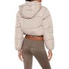 Forever 21 womens Hooded Cropped Puffer Jacket(Taupe)