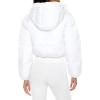 Forever 21 womens Hooded Cropped Puffer Jacket(White)