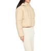 Forever 21 womens Hooded Quilted Puffer Jacket(Desert Sand)