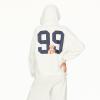 Forever 21 womens Oversized Hoodie With Graphic Screens(Gardenia)
