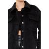 Forever 21 womens Plus Size Faux Suede Shacket(Black)