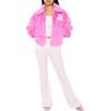 Forever 21 womens Plush Angel Baby Bomber Jacket(Peony)