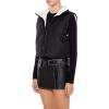 Forever 21 womens Quilted Cropped Zip-up Vest(Black)