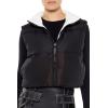 Forever 21 womens Quilted Cropped Zip-up Vest(Black)