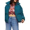 Forever 21 womens Quilted Puffer Jacket(Nautical Blue)
