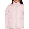 Forever 21 womens Quilted Zip-up Puffer Jacket(Lilac Sheen)