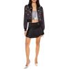 Forever 21 womens Rhinestone Charm Bomber Jacket(Black)