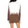 Forever 21 womens Shaggy Faux Fur Cropped Vest(Egret)