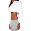 Forever 21 womens Super Cropped Puffer Jacket(White)